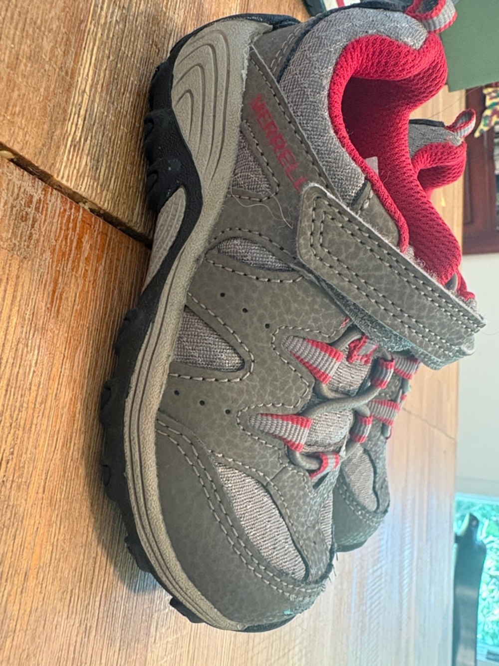 Merrell Kids Gray and Red Active Trail Sneaker